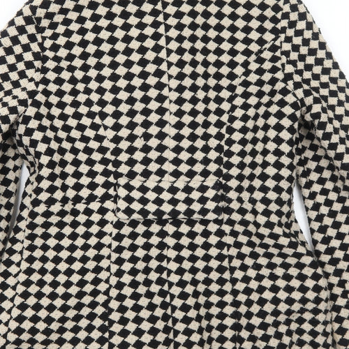 Debenhams Womens Ivory Geometric Jacket Size 10 Button
