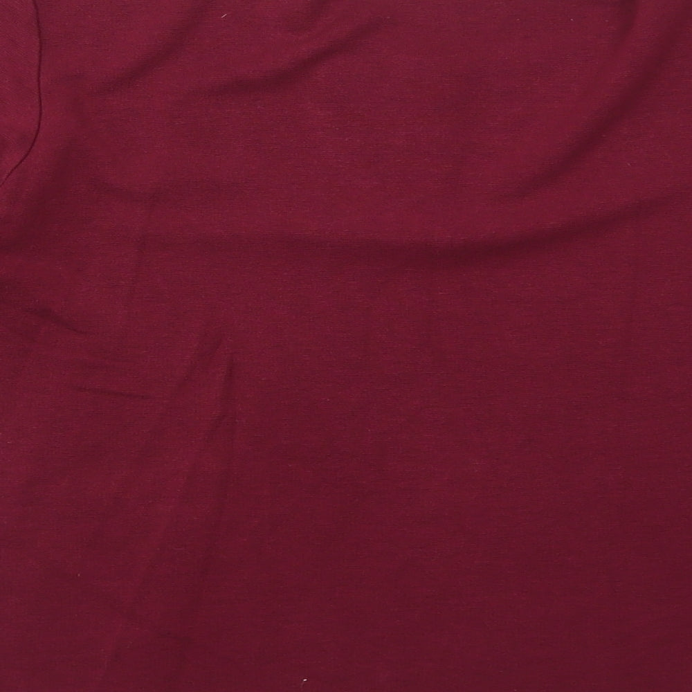 Just Elegance Womens Red Viscose Basic T-Shirt Size 14 Round Neck