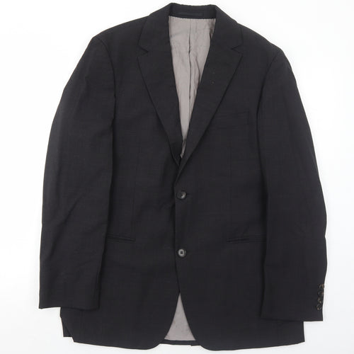 HUGO BOSS Mens Grey Wool Jacket Suit Jacket Size 48 Regular