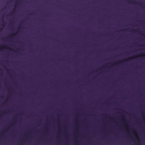 Wallis Womens Purple Round Neck Viscose Pullover Jumper Size 12