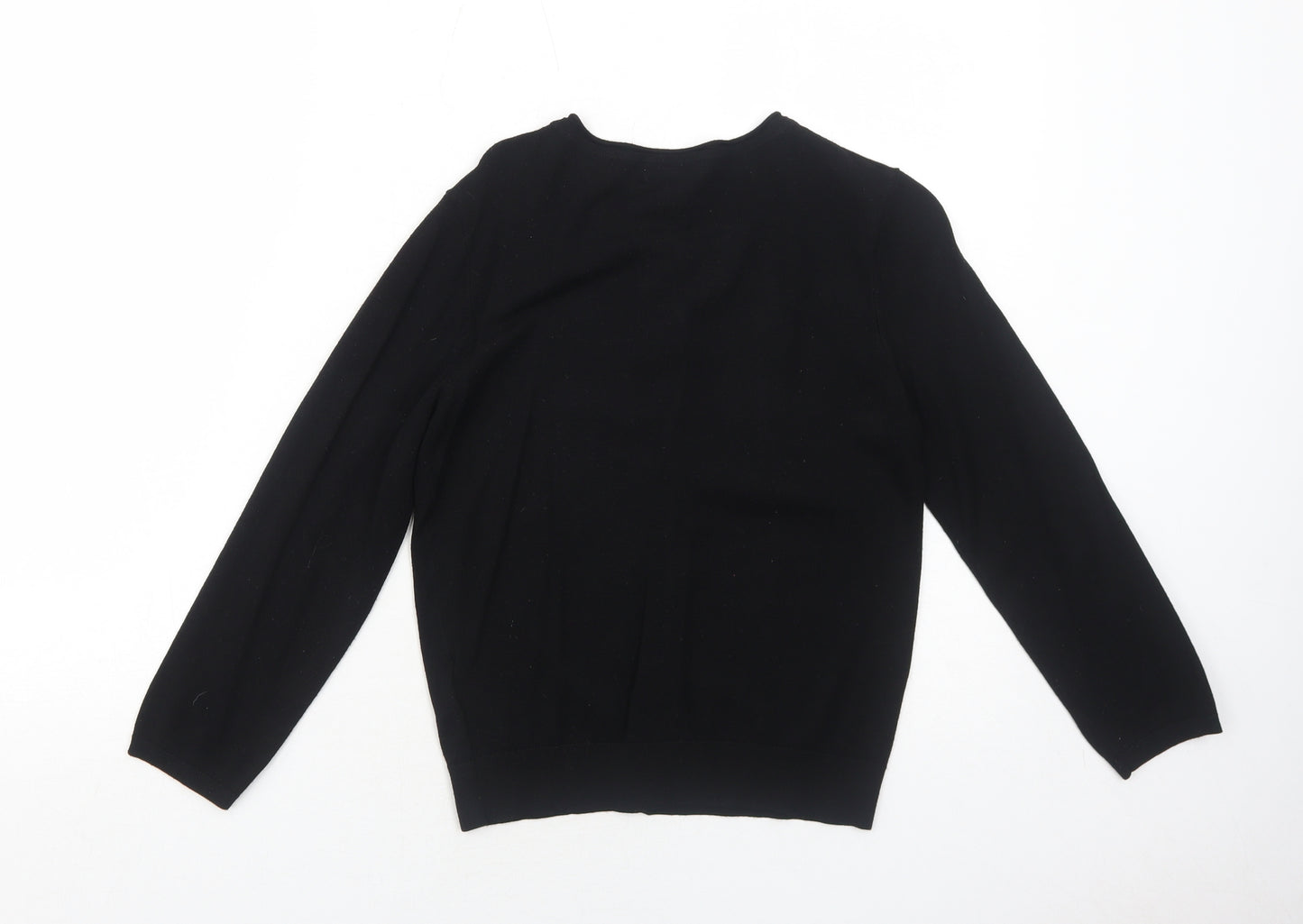 H&M Womens Black V-Neck Acrylic Cardigan Jumper Size S