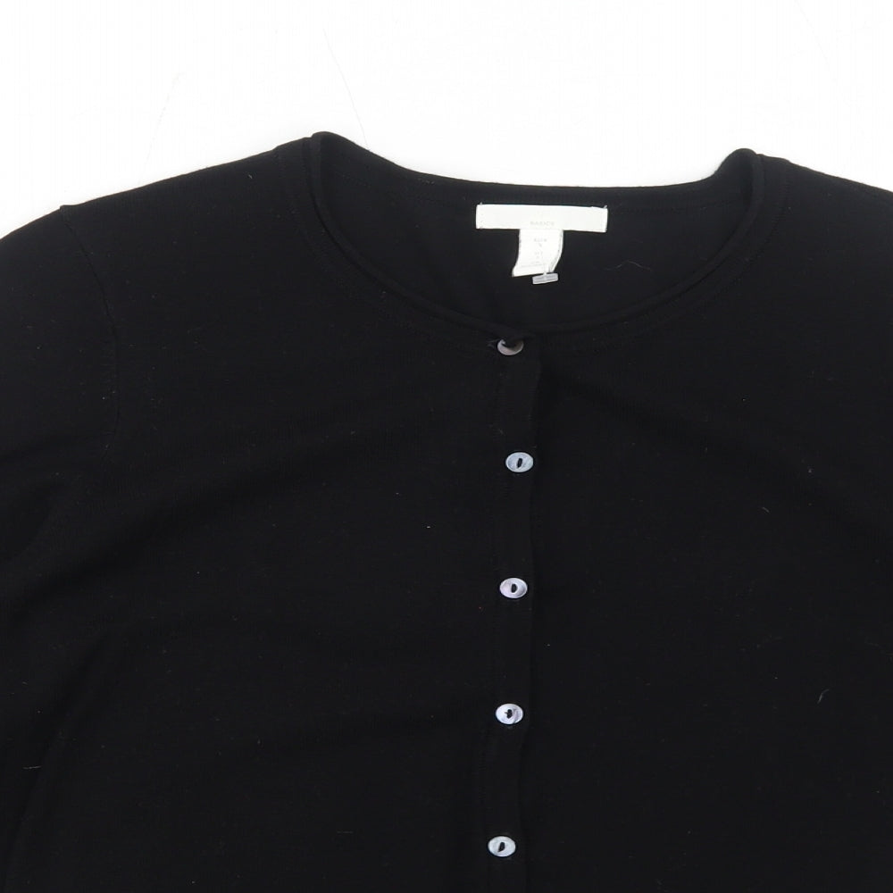 H&M Womens Black V-Neck Acrylic Cardigan Jumper Size S