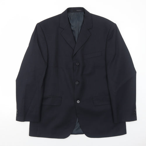 Burton Mens Blue Polyester Jacket Suit Jacket Size 40 Regular