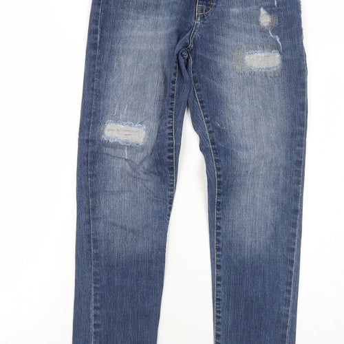 Denim 24/7 Womens Blue Cotton Straight Jeans Size 8 Regular Zip