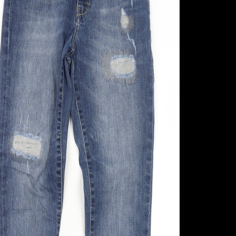 Denim 24/7 Womens Blue Cotton Straight Jeans Size 8 Regular Zip