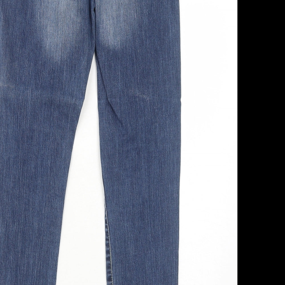 Denim 24/7 Womens Blue Cotton Straight Jeans Size 8 Regular Zip