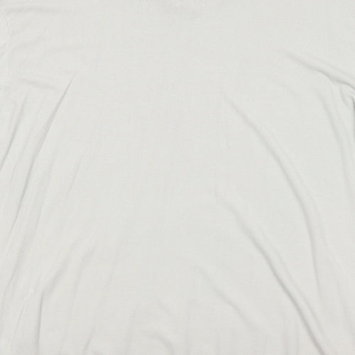 Beauty Women Womens White Viscose Jumper Dress Size L V-Neck Pullover - Size L-XL