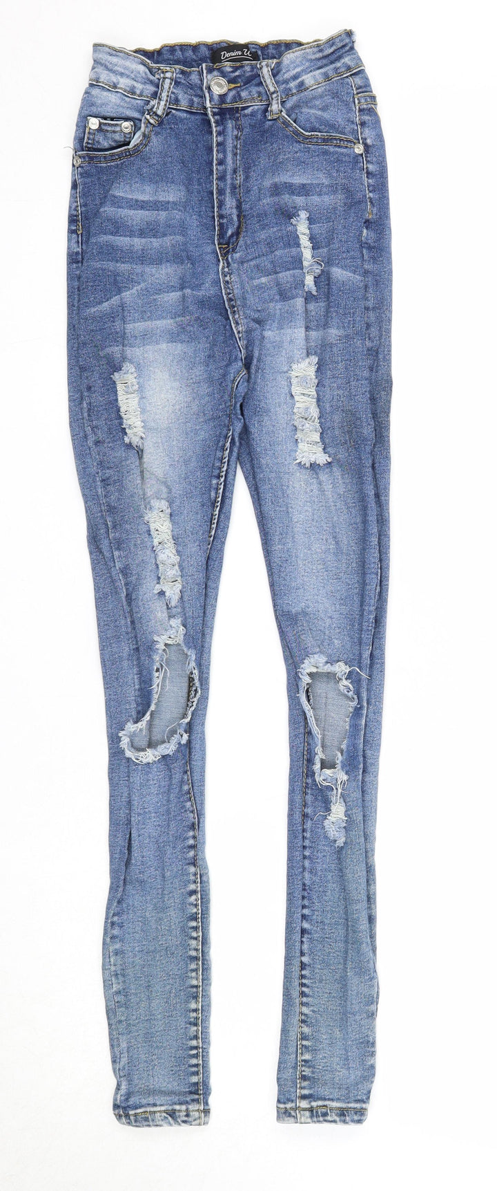 Denim Wise Womens Blue Cotton Skinny Jeans Size 8 Regular Zip