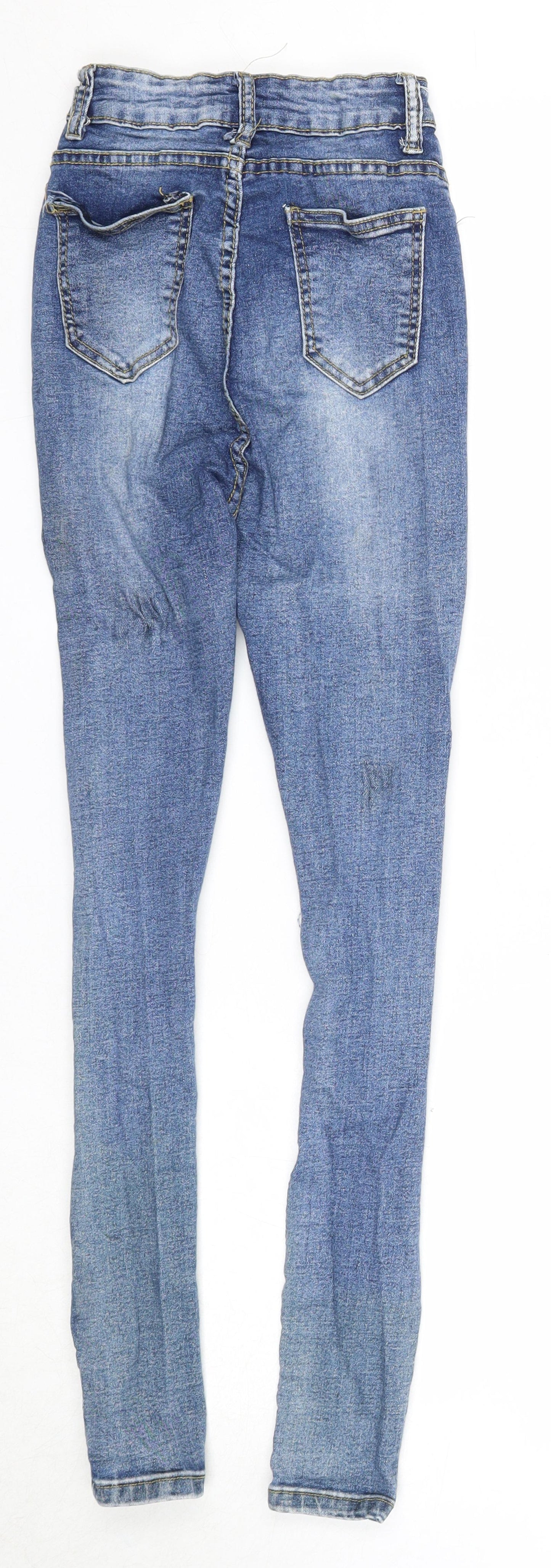 Denim Wise Womens Blue Cotton Skinny Jeans Size 8 Regular Zip