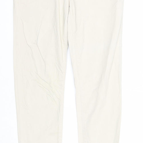 Blue Motion Womens Beige Cotton Trousers Size 8 Regular Zip