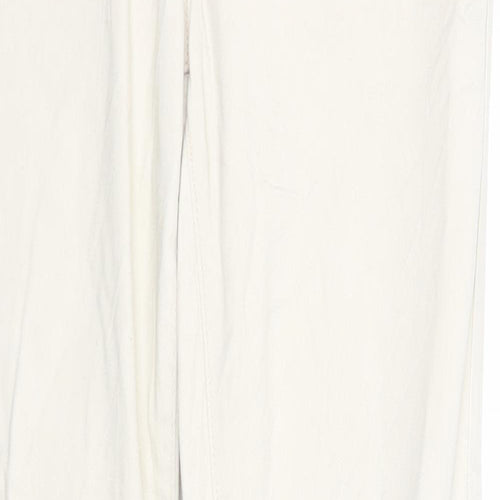 Blue Motion Womens Beige Cotton Trousers Size 8 Regular Zip