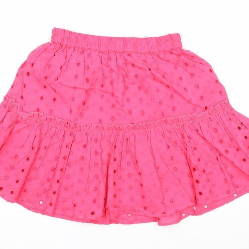 ASOS Womens Pink Polka Dot Cotton Skater Skirt Size 8 - Waist 22 inches