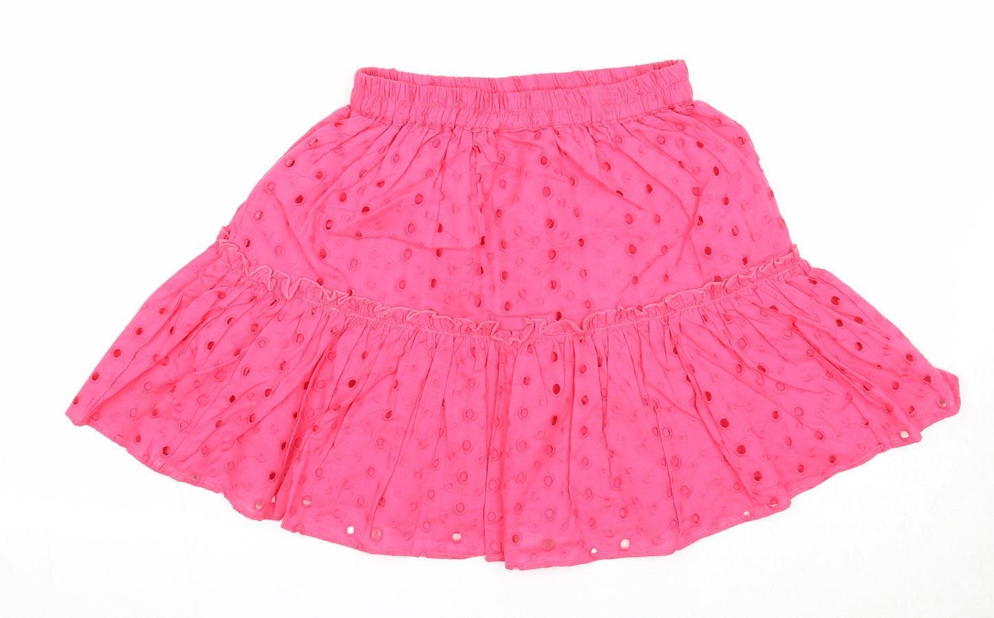 ASOS Womens Pink Polka Dot Cotton Skater Skirt Size 8 - Waist 22 inches