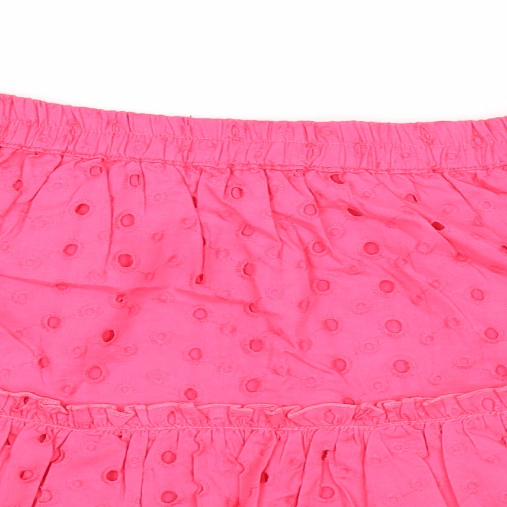 ASOS Womens Pink Polka Dot Cotton Skater Skirt Size 8 - Waist 22 inches
