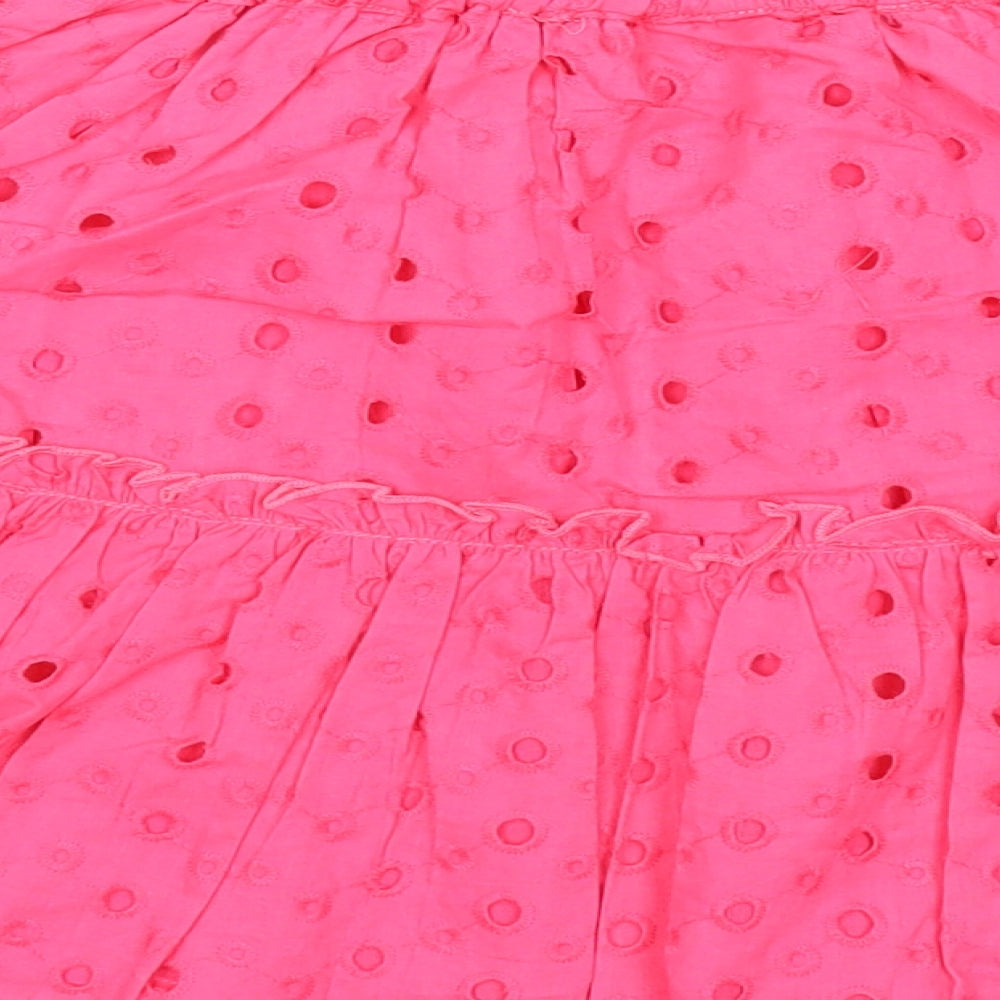 ASOS Womens Pink Polka Dot Cotton Skater Skirt Size 8 - Waist 22 inches