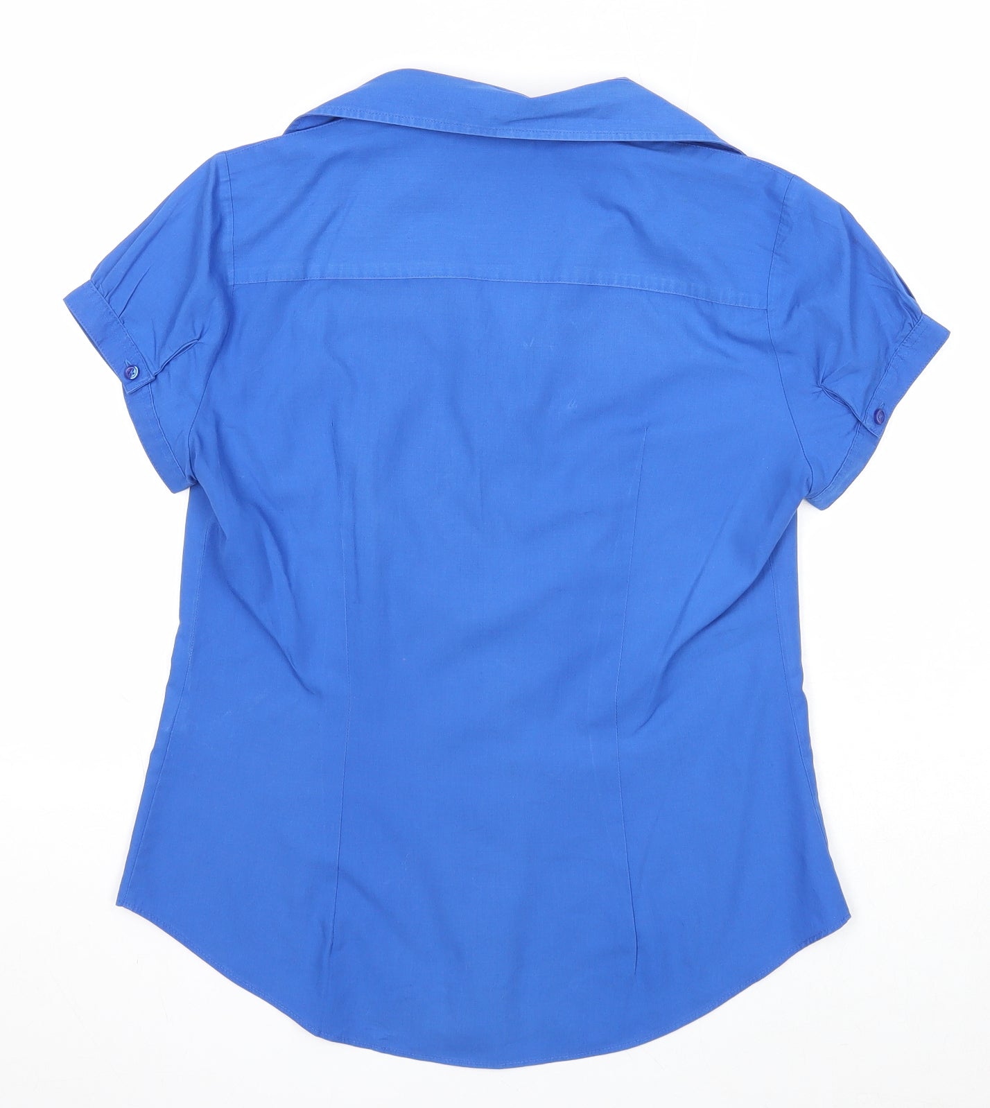 NEXT Womens Blue Polyester Basic Button-Up Size 12 Collared