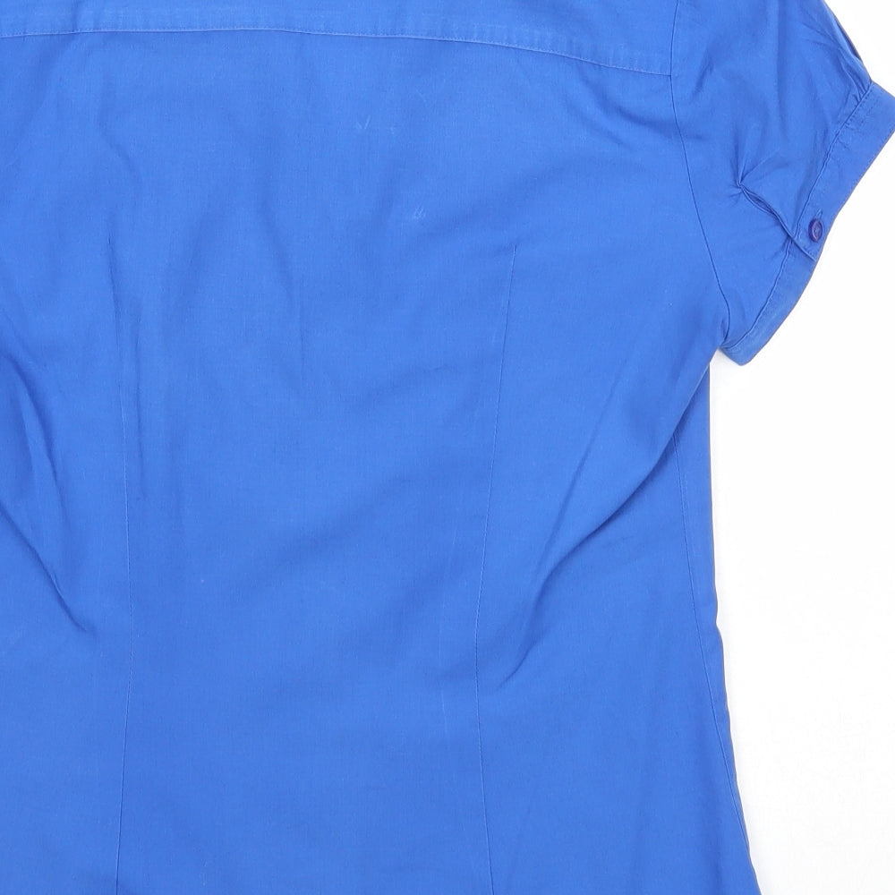NEXT Womens Blue Polyester Basic Button-Up Size 12 Collared