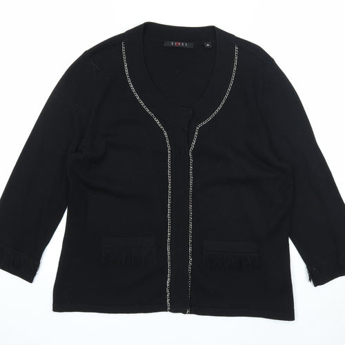 Cyrus Womens Black Scoop Neck Cotton Pullover Jumper Size M