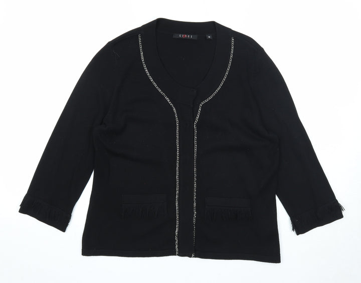 Cyrus Womens Black Scoop Neck Cotton Pullover Jumper Size M