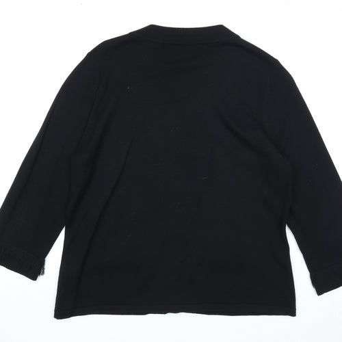 Cyrus Womens Black Scoop Neck Cotton Pullover Jumper Size M