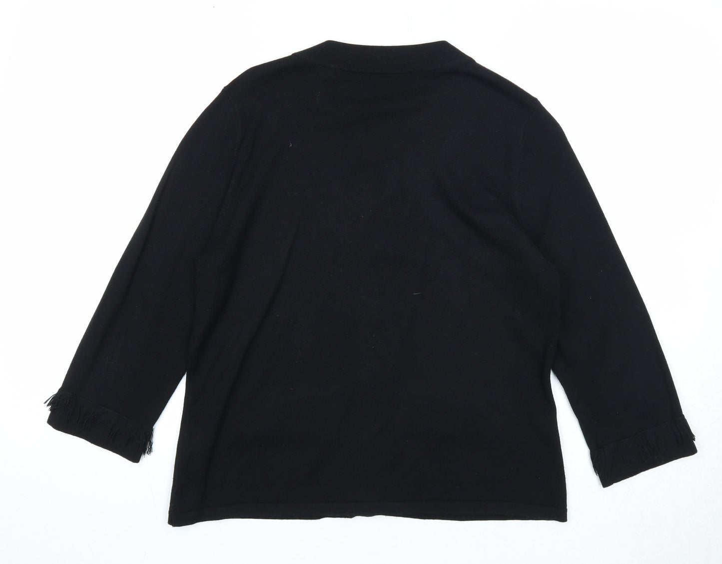 Cyrus Womens Black Scoop Neck Cotton Pullover Jumper Size M