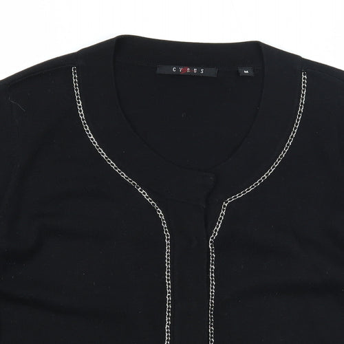 Cyrus Womens Black Scoop Neck Cotton Pullover Jumper Size M