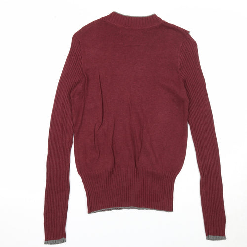 VERO MODA Womens Purple Round Neck Cotton Pullover Jumper Size S