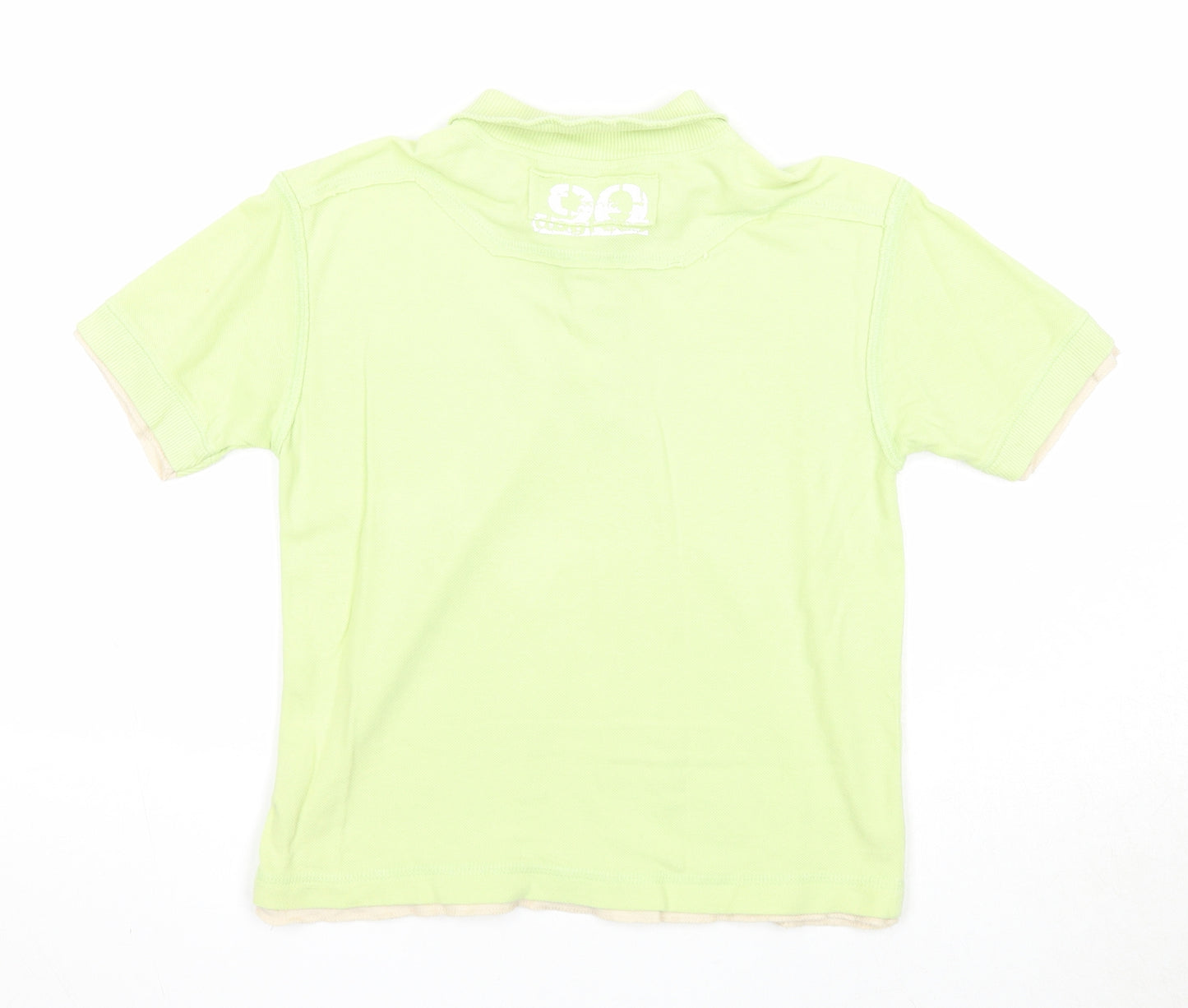 Dunnes Stores Boys Green Cotton Basic Polo Size 7 Years Collared Button