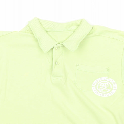 Dunnes Stores Boys Green Cotton Basic Polo Size 7 Years Collared Button