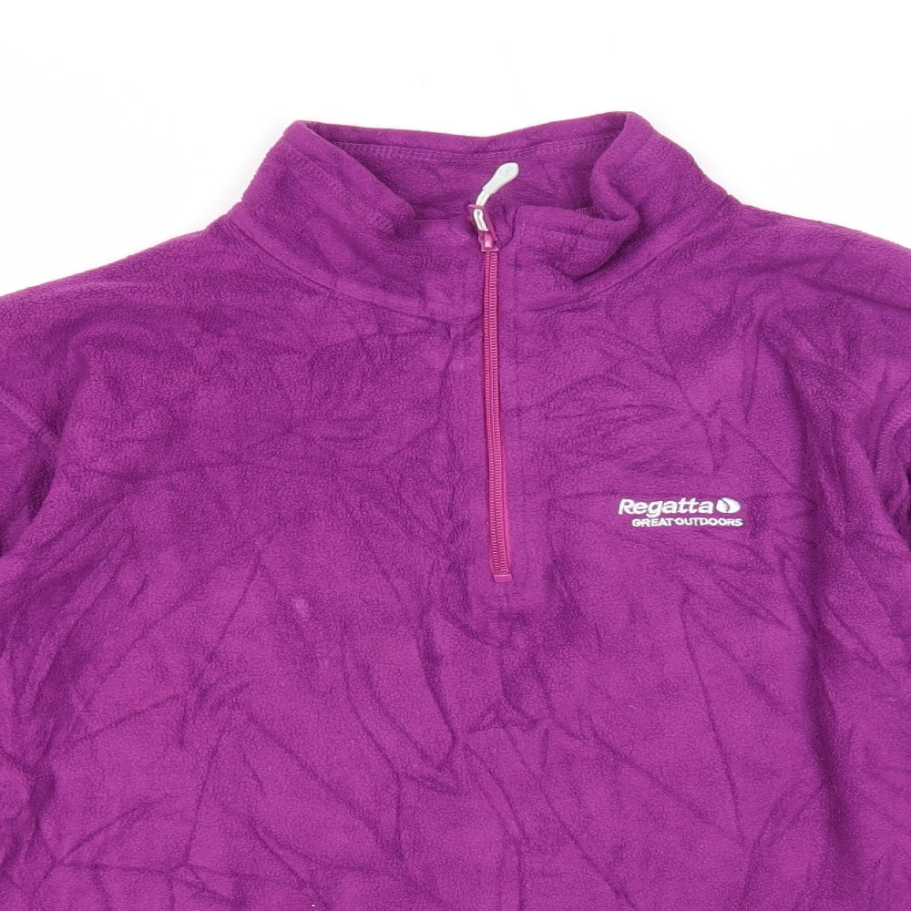 Regatta Womens Purple Polyester Pullover Sweatshirt Size 12 Zip