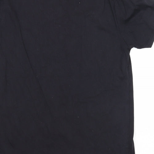 TEX Womens Black Cotton Basic T-Shirt Size L Round Neck - I Stole Her Heart