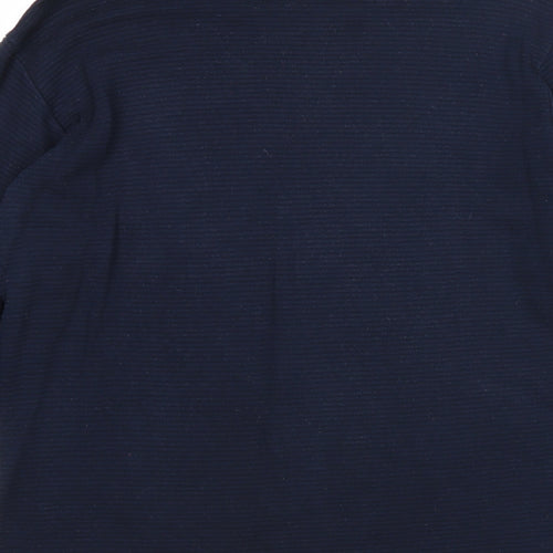 Trendy 18 Womens Blue Round Neck Cotton Pullover Jumper Size M - Smile