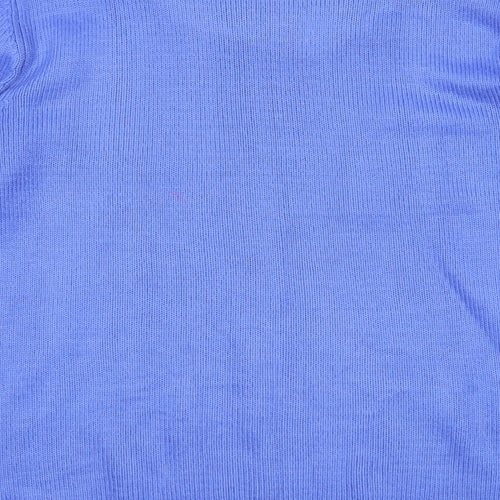 Bonmarché Womens Blue Round Neck Acrylic Pullover Jumper Size M