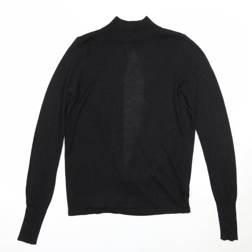 NEXT Womens Black High Neck Viscose Pullover Jumper Size 6 - Open Back