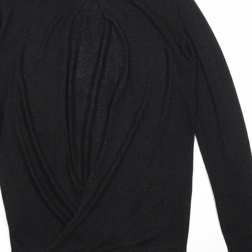 NEXT Womens Black High Neck Viscose Pullover Jumper Size 6 - Open Back