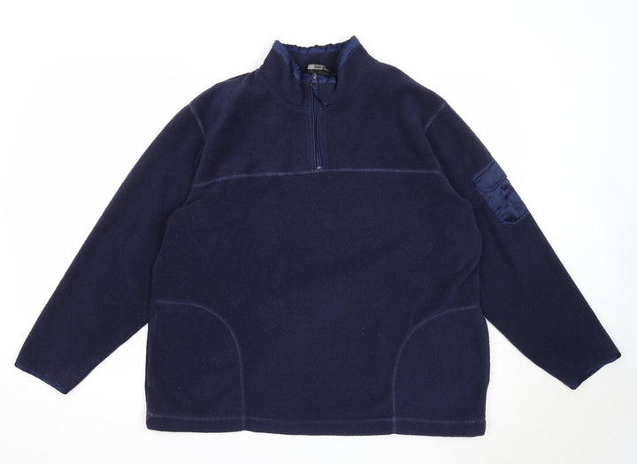 Debbie Morgan Mens Blue Polyester Pullover Sweatshirt Size M