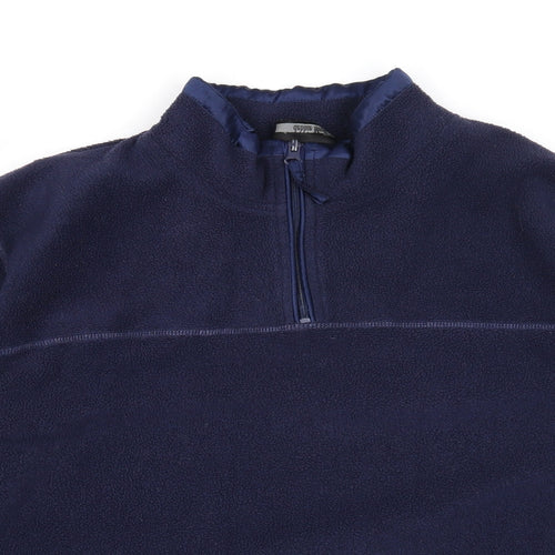 Debbie Morgan Mens Blue Polyester Pullover Sweatshirt Size M