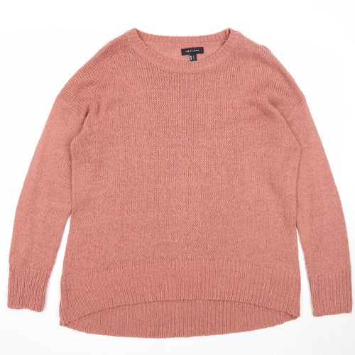 New Look Womens Pink Round Neck Acrylic Pullover Jumper Size L