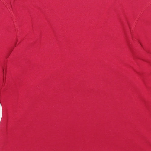 Key West Womens Pink V-Neck Polyester Pullover Jumper Size M