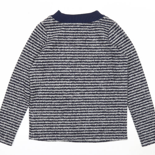 NEXT Womens Blue Round Neck Striped Polyester Pullover Jumper Size 6