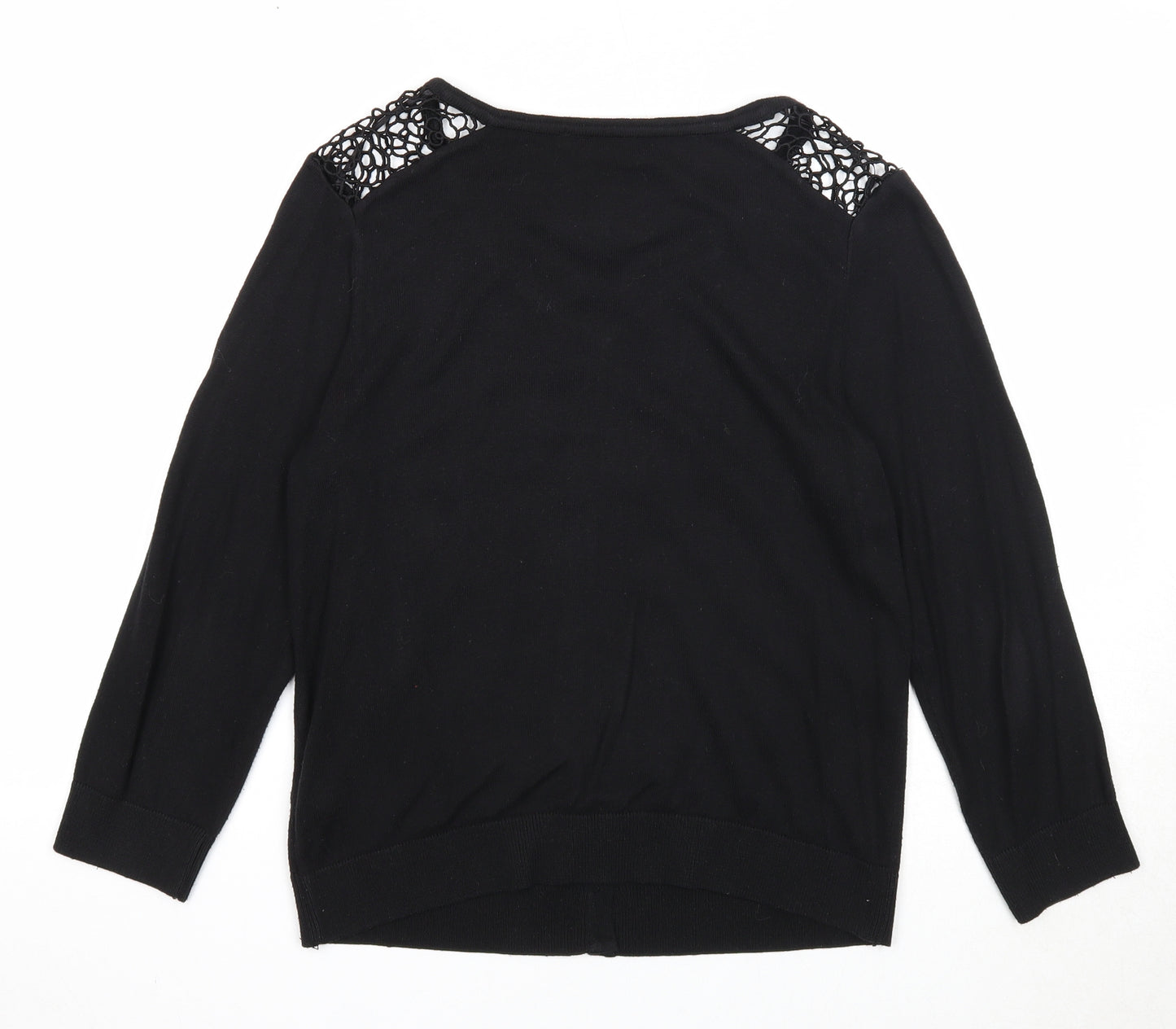 Dorothy Perkins Womens Black Scoop Neck Acrylic Cardigan Jumper Size 10