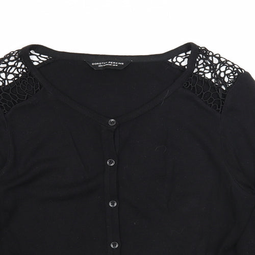 Dorothy Perkins Womens Black Scoop Neck Acrylic Cardigan Jumper Size 10