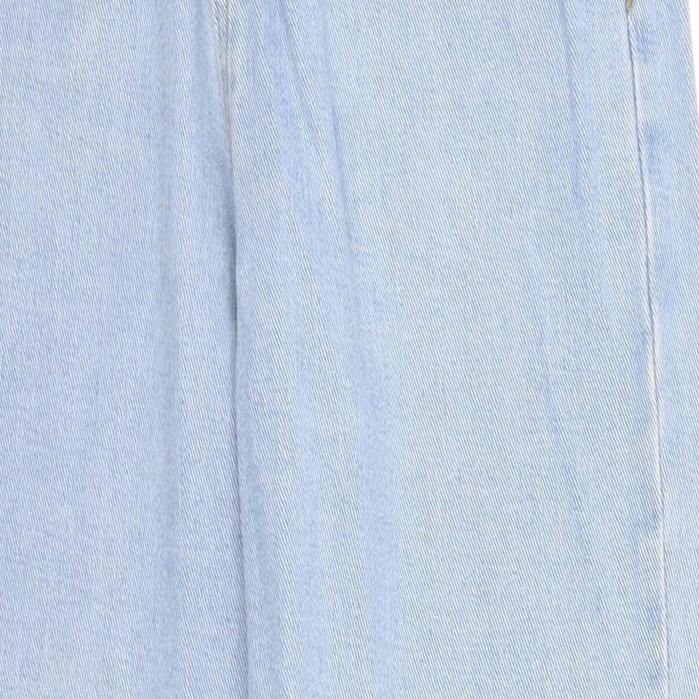 PRETTYLITTLETHING Womens Blue Cotton Mom Jeans Size 8 Regular Zip