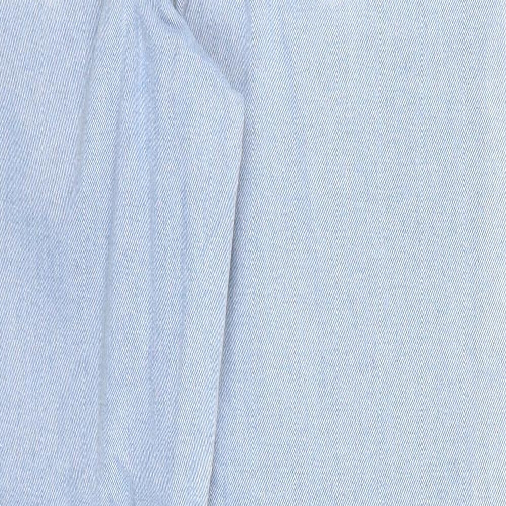 PRETTYLITTLETHING Womens Blue Cotton Mom Jeans Size 8 Regular Zip