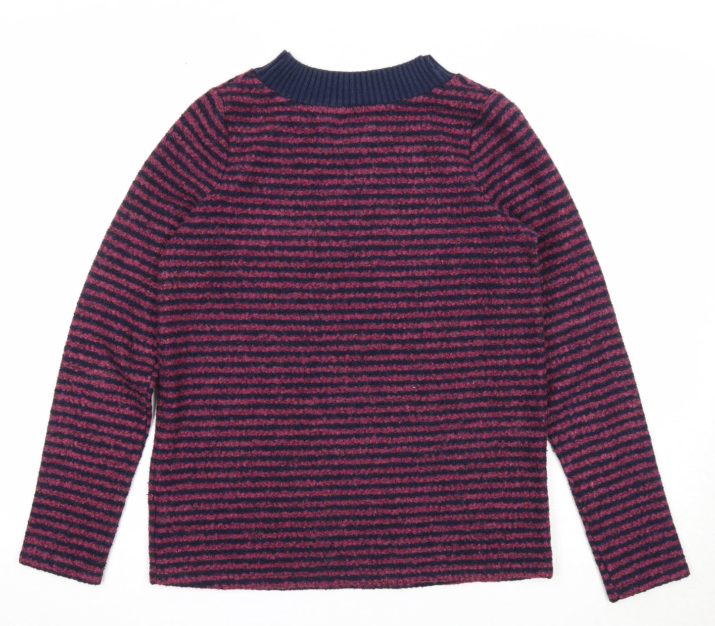 NEXT Womens Purple Round Neck Striped Polyester Pullover Jumper Size 6