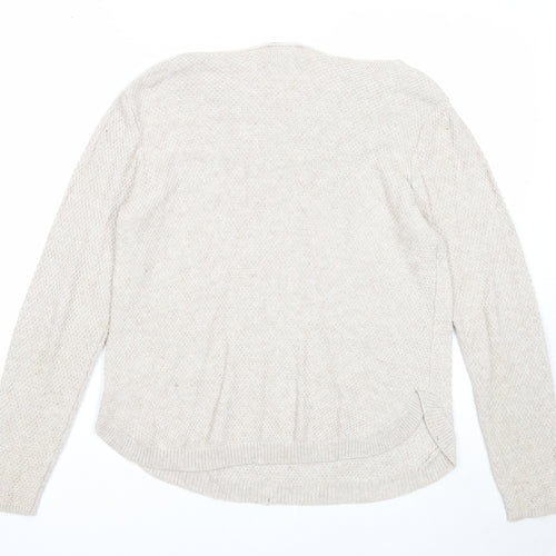 Monsoon Womens Beige Round Neck Polyamide Pullover Jumper Size M