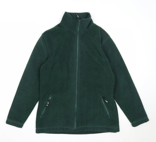 Front view of Grizzly women’s green jacket, size UK 16, zip