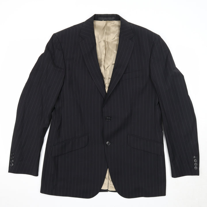 Impressions Mens Black Striped Wool Jacket Suit Jacket Size 40 Regular