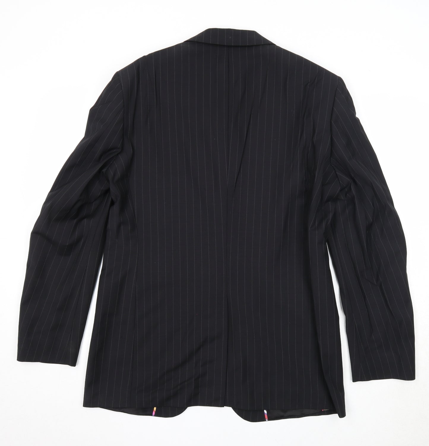 Impressions Mens Black Striped Wool Jacket Suit Jacket Size 40 Regular