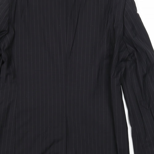 Impressions Mens Black Striped Wool Jacket Suit Jacket Size 40 Regular